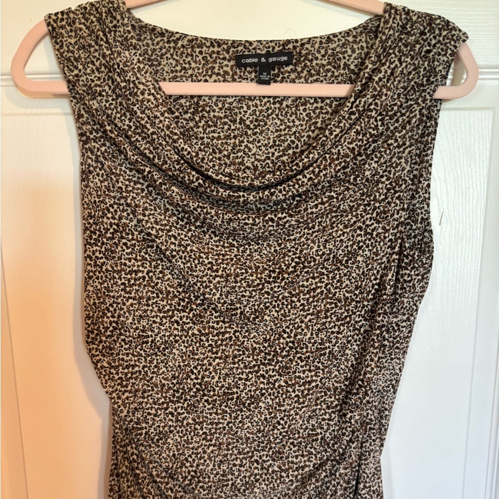 Cable & Gauge Animal Print Tank Top